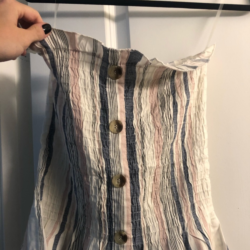 Stripped “Style Envy” Peplum Tube Top